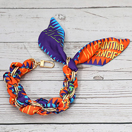 Fabric Scarf Chain Phone Holder Bracelet Wristlet Strap