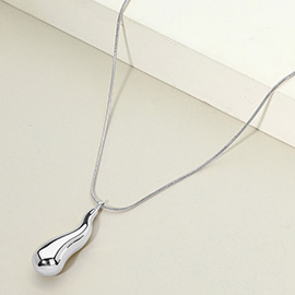 Stainless Steel Teardrop Pendant Necklace