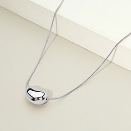 Stainless Steel Bean Pendant Necklace
