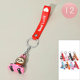 24PCS - Monster Bunny Figure Good Luck Strap Keychains