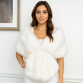 Faux Fur Shawl Wrap Poncho