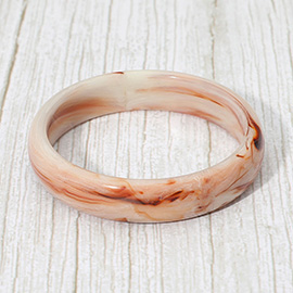 Chunky Marbled Resin Round Bangle Bracelet