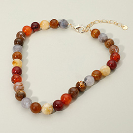 Round Resin Ball Beaded Necklace