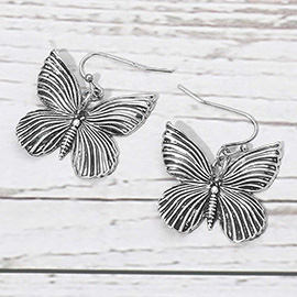 Metal Butterfly Dangle Earrings