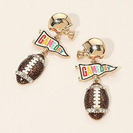 Gameday Football Helmet Drop Earrings