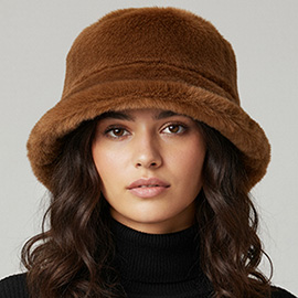 Soft Plush Faux Fur Winter Bucket Hat