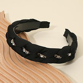 Stone Cluster Accent Braided Headband