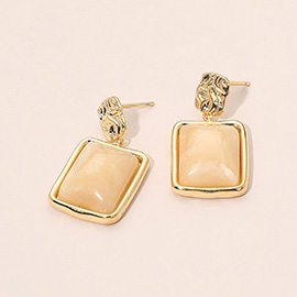 Resin Square Dangle Earrings
