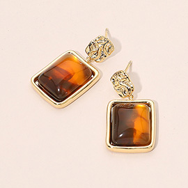 Resin Square Dangle Earrings