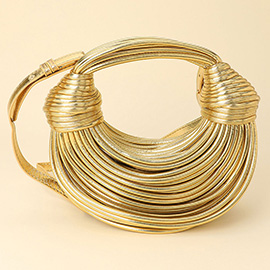 Faux Leather Contemporary Sculpted Shoulder Handbag