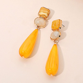 Elegant Resin Teardrop Dangle Earrings
