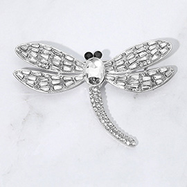 Sparkling Stone Embellished Dragonfly Pin Brooch