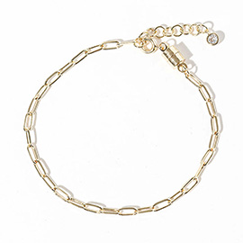 Gold Dipped Paperclip Chain Link Magnetic Bracelet
