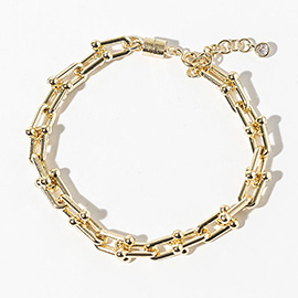 Gold Dipped Industrial Link Chain Bracelet