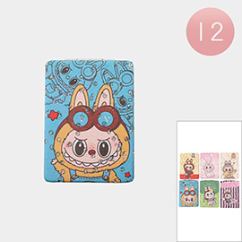 12PCS - Monster Bunny Character Printed Cosmetic Mirrors