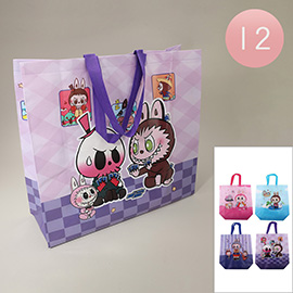 12PCS - Monster Bunny Friends Cartoon Character Printed Reusable Gift Bags