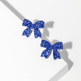 Crystal Rhinestone Bow Stud Earrings