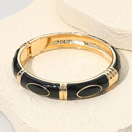 Textured Enamel Hinged Bangle Bracelet