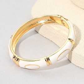 Textured Enamel Hinged Bangle Bracelet