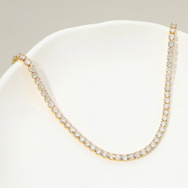 18K Gold Dipped Classic Tennis Chain Necklace