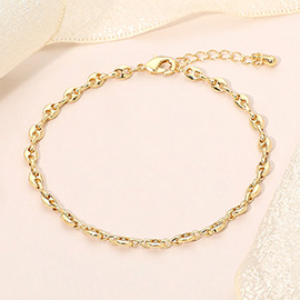 18K Gold Dipped Mariner Link Chain Bracelet