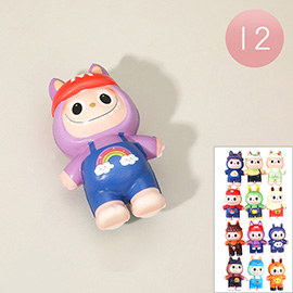 12PCS - Cute Monster Bunny Figure Squishy Toys