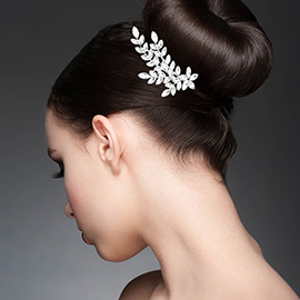 Marquise Stone Cluster Embellished Floral Branch Hair Comb