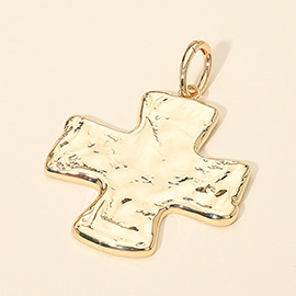 Hammered Metal Cross Pendant Charm