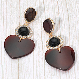 Bold Resi Heart Drop Earrings