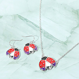 Enamel Ladybug Pendant Necklace