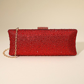 Rhinestone Embellished Evening Clutch Crossbody Bag
