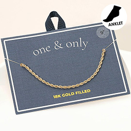 18K Gold Filled Twisted Rope Chain Anklet