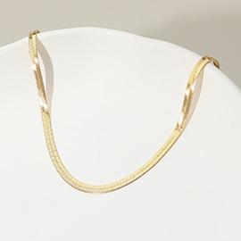 18K Gold Filled Flat Herringbone Chain Necklace