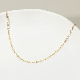 18K Gold Filled Oval Paperclip Chain Necklace