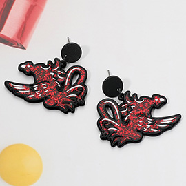 Sparkling University of South Carolina Gamecock Dangle Earrings