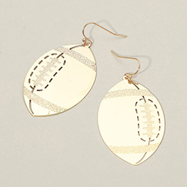 Metal Cutout Football Dangle Earrings