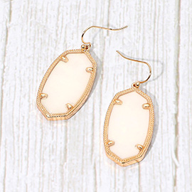 Hexagon Resin Frame Dangle Earrings