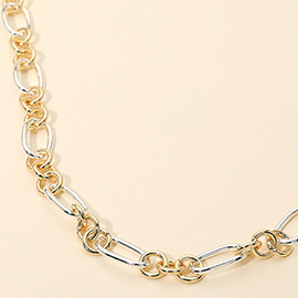 Chunky Metal Linked Chain Necklace
