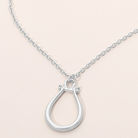 Minimalist Open Teardrop Pendant Necklace