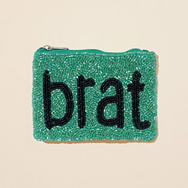 BRAT Message Seed Beaded Mini Pouch Bag