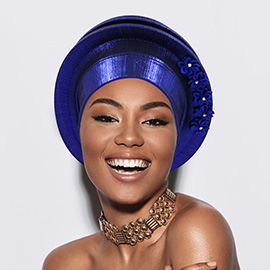 Floral Accent Structured Turban Hair Wrap