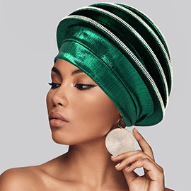 Elegant Rhinestone Studded Chic Layered Turban Hair Wrap