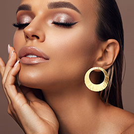 Textured Open Circle Statement Earrings