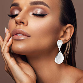 Organic Sculptural Fluid Metal Drop Earrings