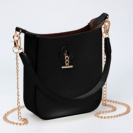 Faux Leather Chain Shoulder Mini Crossbody Bag