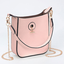 Faux Leather Chain Shoulder Mini Crossbody Bag