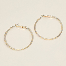 Gold Dipped Textured Hoop Earrings