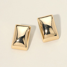 Gold Dipped Pillow Stud Earrings