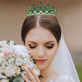 Teardrop Marquise Stone Cluster Embellished Princess Tiara