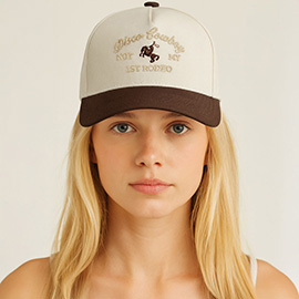 Disco Cowboy Embroidered Five Panel Canvas Baseball Cap